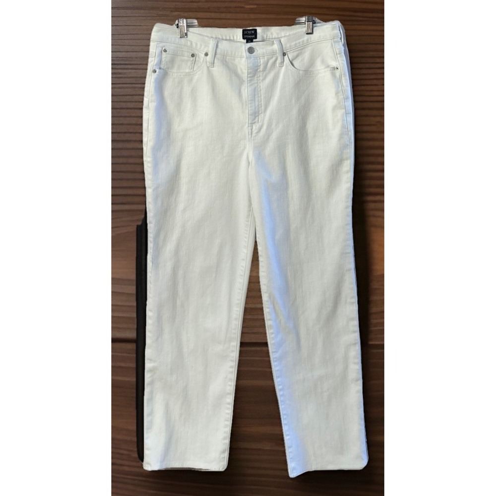 J Crew High Rise Stovepipe Jeans Womens Size 32 Whiteโ No Pilling Stretch